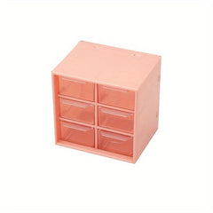 Mini Desktop Storage Cabinet with Divided Grid and Drawer