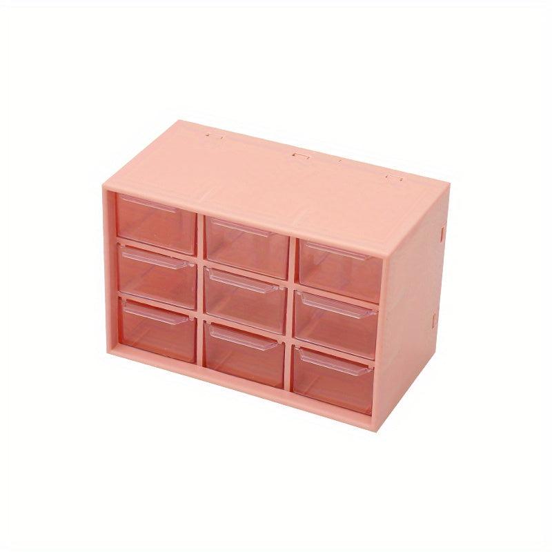 Mini Desktop Storage Cabinet with Divided Grid and Drawer