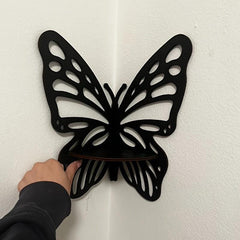 Wooden Butterfly Shaped Crystal Display Shelf Wall Mounted Storage Rack