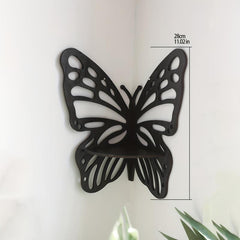 Wooden Butterfly Shaped Crystal Display Shelf Wall Mounted Storage Rack