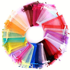 100pcs Mini Organza Pouch with Drawstring for Jewelry and Party Favors