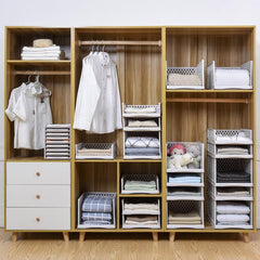 Folding Closet Organizer Storage Box Plastic Stackable Storage Basket
