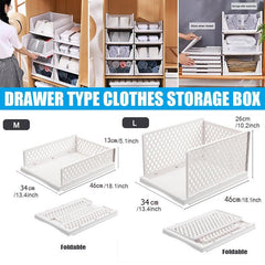 Folding Closet Organizer Storage Box Plastic Stackable Storage Basket