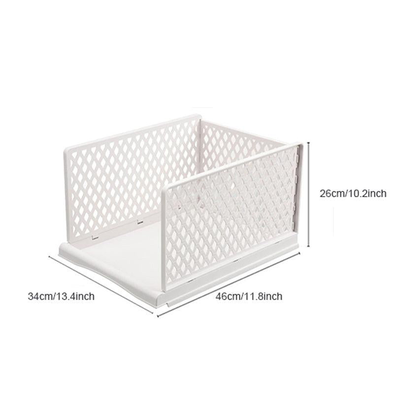 Folding Closet Organizer Storage Box Plastic Stackable Storage Basket