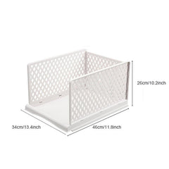 Folding Closet Organizer Storage Box Plastic Stackable Storage Basket