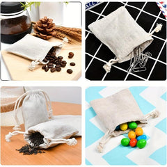 Canvas Drawstring Bag Jewelry Gift Bag Wedding Candy Gift Packaging Pocket