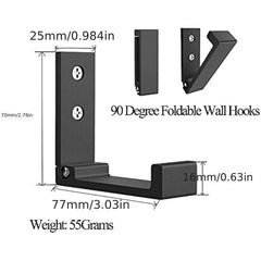 4pcs Foldable Wall Mounted Coat Hooks Heavy Duty Aluminum Alloy Hooks