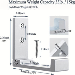 4pcs Foldable Wall Mounted Coat Hooks Heavy Duty Aluminum Alloy Hooks