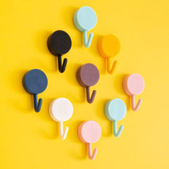 5pcs Small Plastic Self Adhesive Single Sticky Hook for Home Room Wall Door