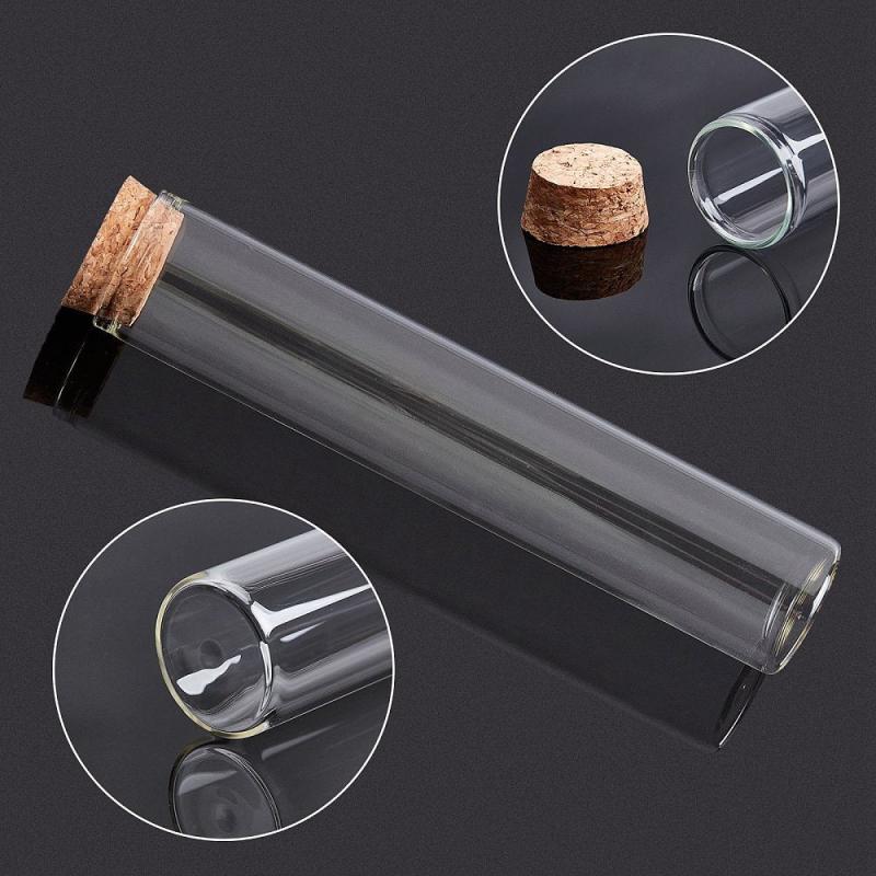 10pcs Glass Test Tube With Wooden Stopper for Experiments