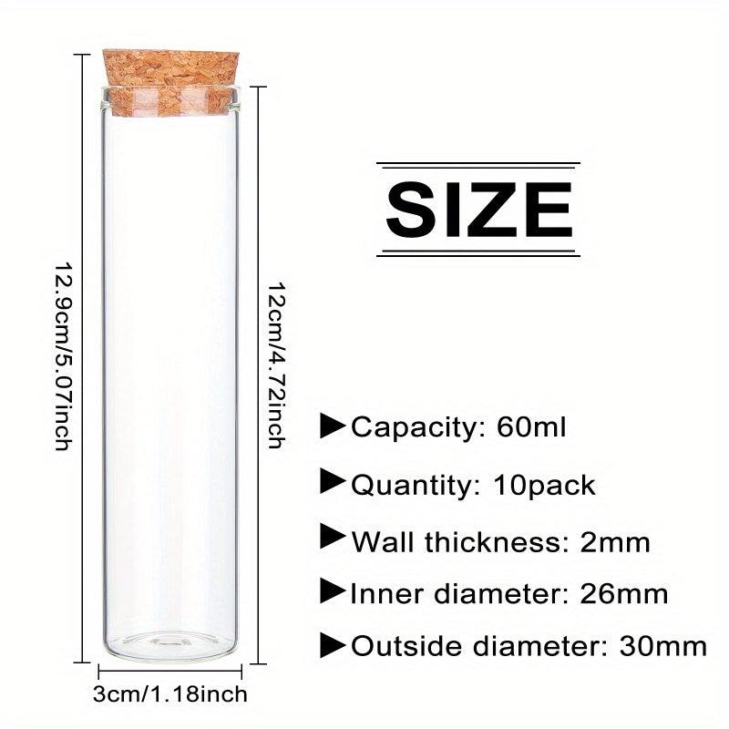 10pcs Glass Test Tube With Wooden Stopper for Experiments
