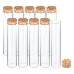 10pcs Glass Test Tube With Wooden Stopper for Experiments