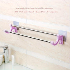 Multifunctional Double Rod Towel Rack Bathroom Storage Rack