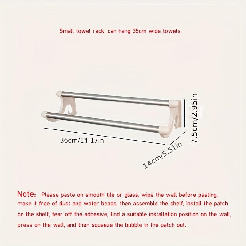 Multifunctional Double Rod Towel Rack Bathroom Storage Rack