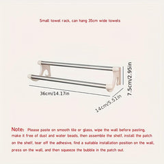 Multifunctional Double Rod Towel Rack Bathroom Storage Rack