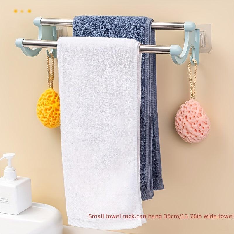 Multifunctional Double Rod Towel Rack Bathroom Storage Rack