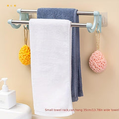 Multifunctional Double Rod Towel Rack Bathroom Storage Rack