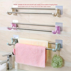 Multifunctional Double Rod Towel Rack Bathroom Storage Rack