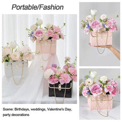 4pcs Portable Flower Rose Packaging Boxes for Wedding Party