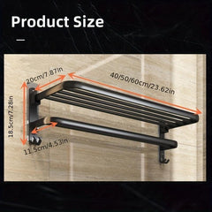 Space Aluminum Towel Rack Wall Mounted Towel Storage Shelf