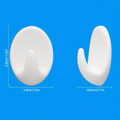 5pcs Self Adhesive Oval Wall Hook for Kitchen Bathroom Bedroom L