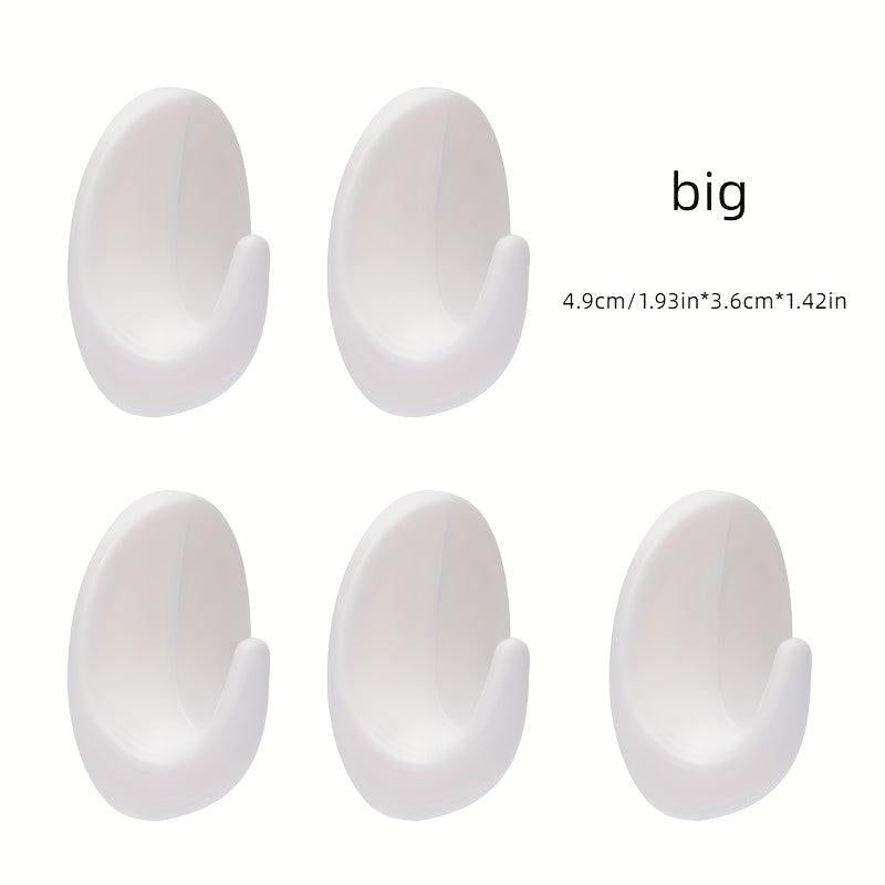 5pcs Self Adhesive Oval Wall Hook for Kitchen Bathroom Bedroom L