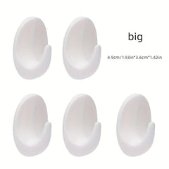 5pcs Self Adhesive Oval Wall Hook for Kitchen Bathroom Bedroom L