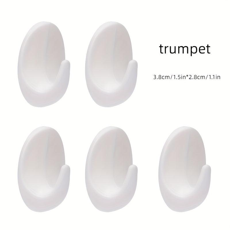 5pcs Self Adhesive Oval Wall Hook for Kitchen Bathroom Bedroom L