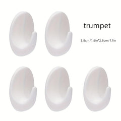 5pcs Self Adhesive Oval Wall Hook for Kitchen Bathroom Bedroom L