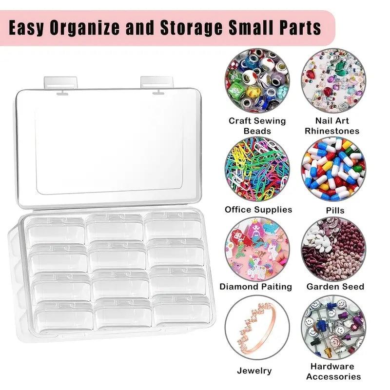 Clear Plastic Jewelry Storage Box for Nails Beads Crafts