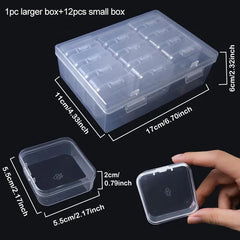Clear Plastic Jewelry Storage Box for Nails Beads Crafts