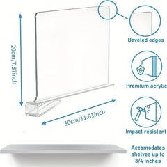 Acrylic Shelf Dividers Closet Separator Wood Closet Room Decor