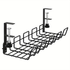 Under Desk Wire Management Tray Keep Workspace Clutter Free