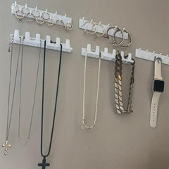 9pcs Jewelry Holder Storage Hooks Adhesive Wall Hanging