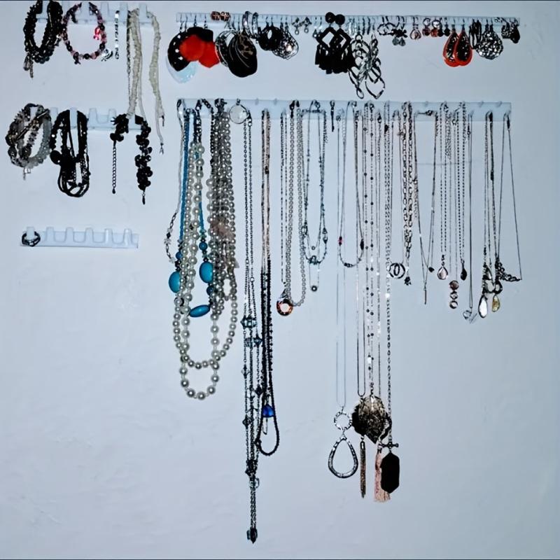 9pcs Jewelry Holder Storage Hooks Adhesive Wall Hanging
