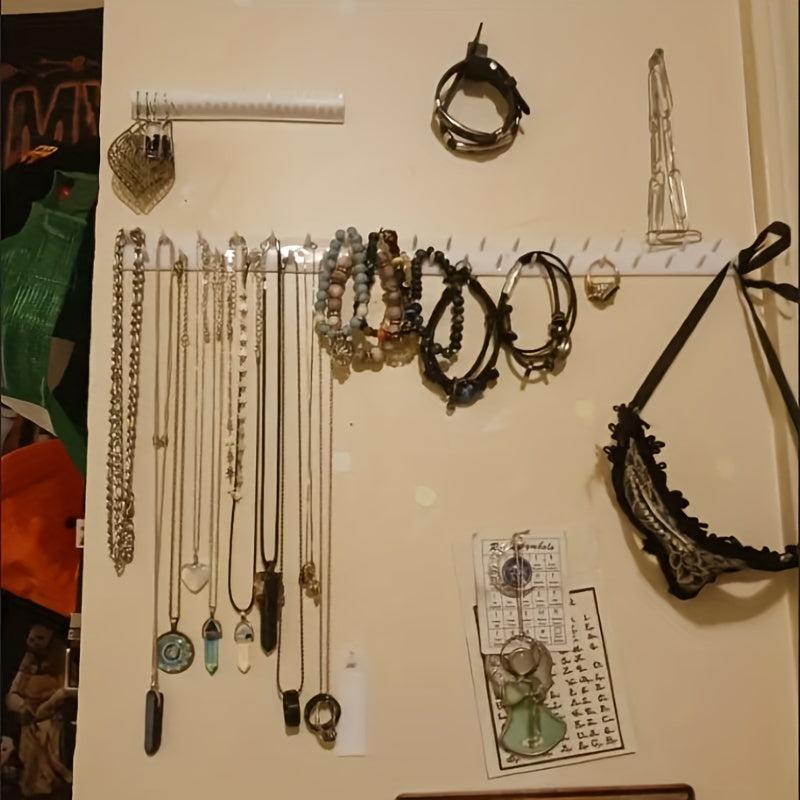 9pcs Jewelry Holder Storage Hooks Adhesive Wall Hanging