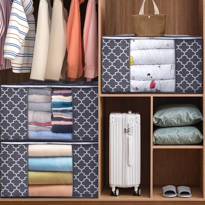 3-Pack 85L Storage Bags Large Blanket Clothes Organizer