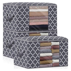 3-Pack 85L Storage Bags Large Blanket Clothes Organizer