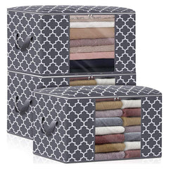 3-Pack 85L Storage Bags Large Blanket Clothes Organizer