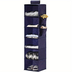 6 Shelf Foldable Wardrobe Hanging Storage Bag and Underwear Organizer