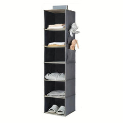 6 Shelf Foldable Wardrobe Hanging Storage Bag and Underwear Organizer