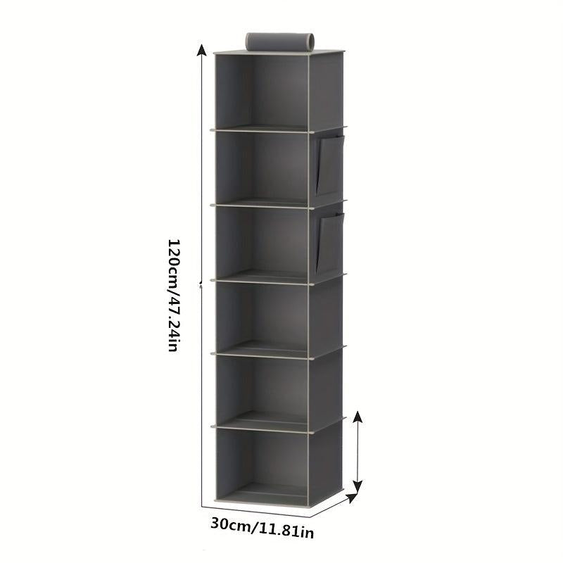 6 Shelf Foldable Wardrobe Hanging Storage Bag and Underwear Organizer