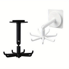 360 Rotating 6-Claw Hook Sticky Wall Hook Punch Wall Mounted Hanging Storage