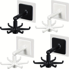 360 Rotating 6-Claw Hook Sticky Wall Hook Punch Wall Mounted Hanging Storage