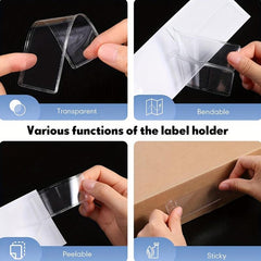 40pcs Adhesive Label Pockets Clear Tag for Bookshelf Library