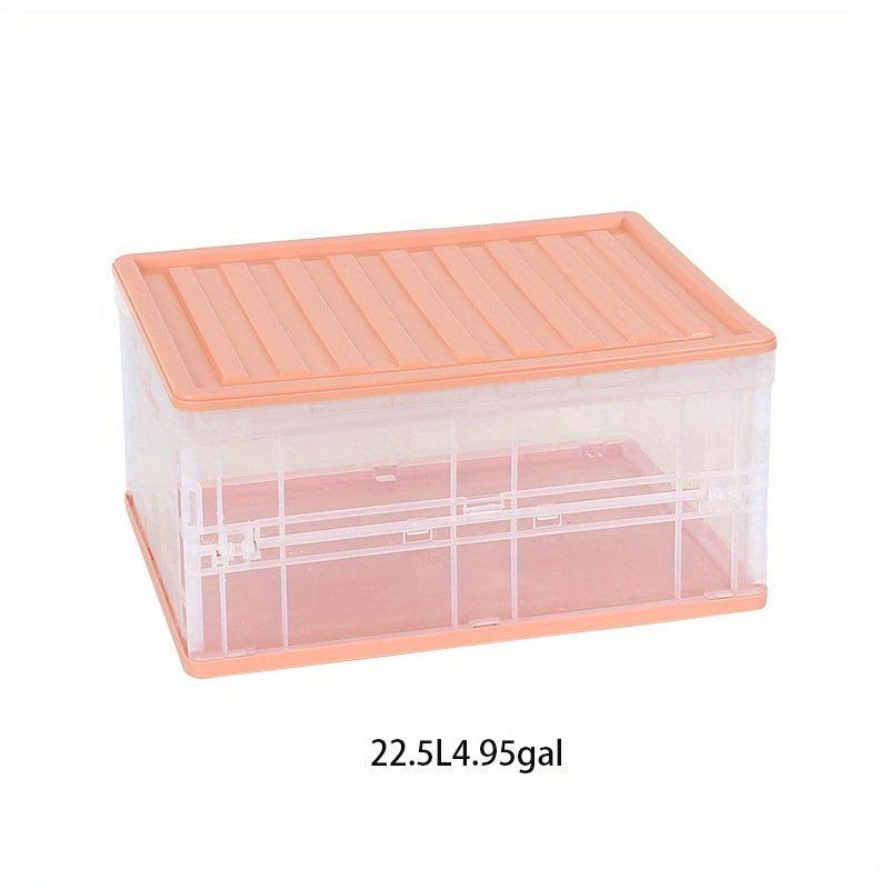 1pc Plastic Storage Box Folding Storage Bin Household Utility Organizer Case