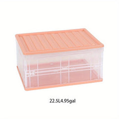 1pc Plastic Storage Box Folding Storage Bin Household Utility Organizer Case