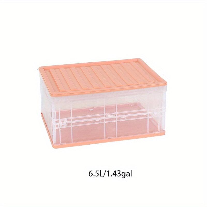 1pc Plastic Storage Box Folding Storage Bin Household Utility Organizer Case