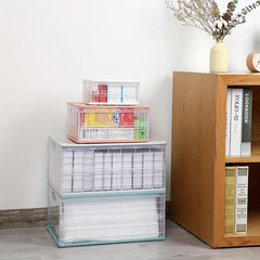 1pc Plastic Storage Box Folding Storage Bin Household Utility Organizer Case