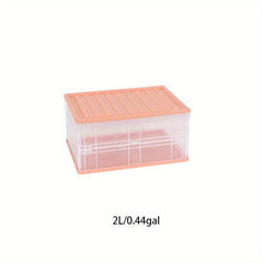 1pc Plastic Storage Box Folding Storage Bin Household Utility Organizer Case